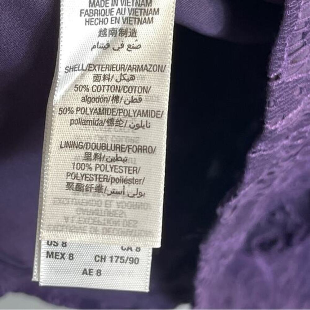 Juicy Couture Purple Lace Dress Black Velvet Trim Mini Black Label‎ - Picture 8 of 13